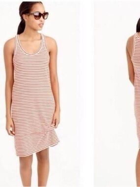 J. Crew Ref and White Striped Midi Dress